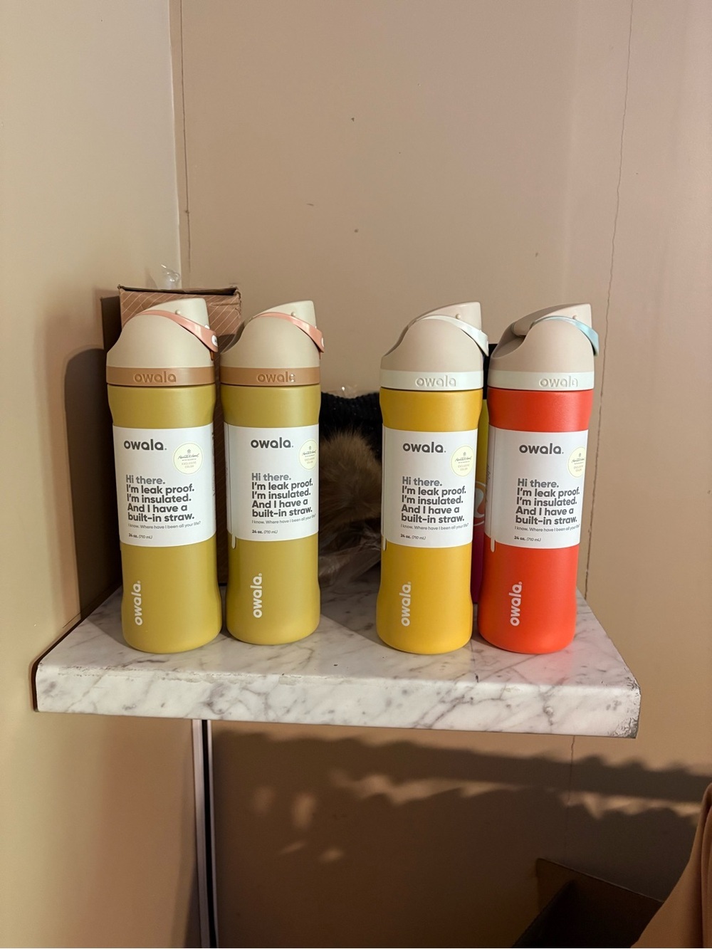 Owala Insulated Straw Water Bottle - Yellow & Coral